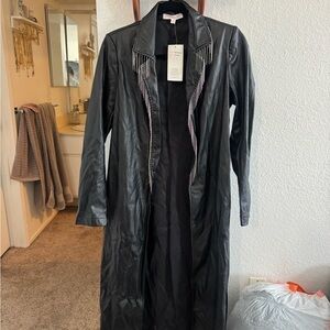 Elegant Black Leather Coat